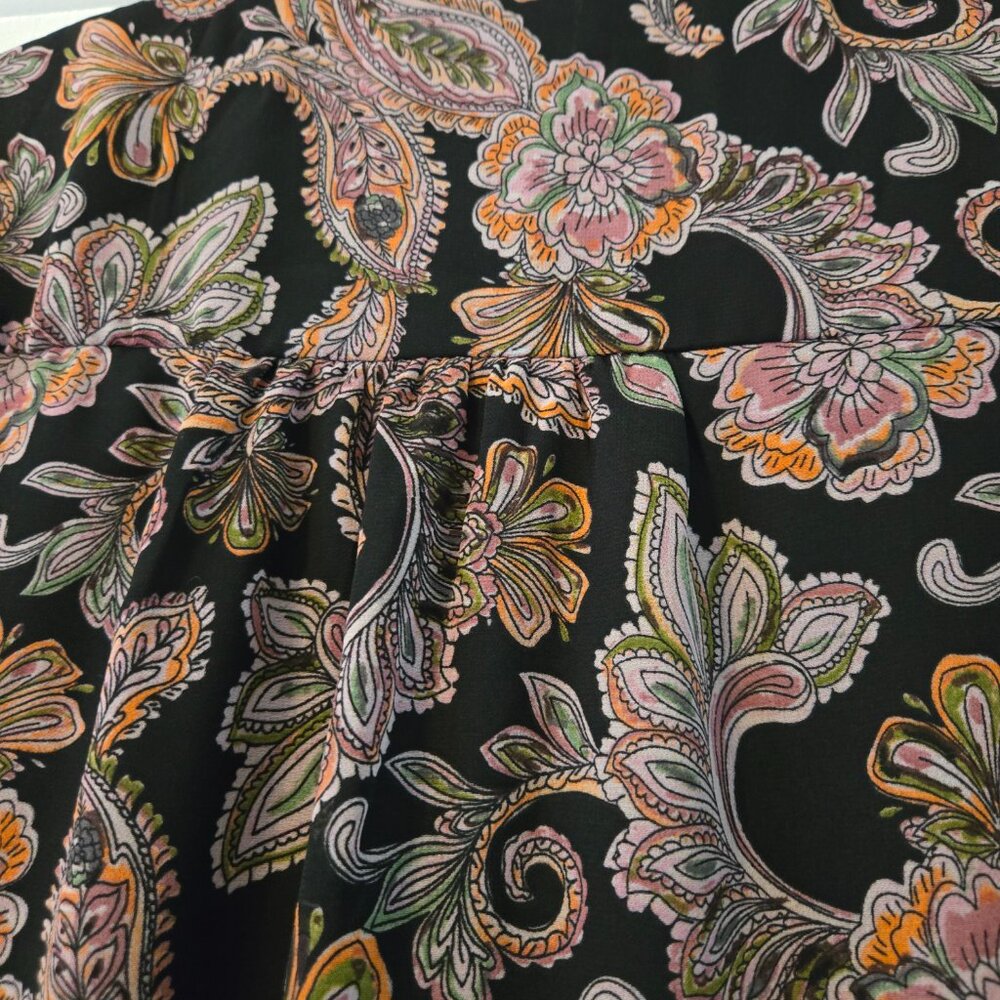 CeCe black Floral Blouse size Small - Picture 5 of 6